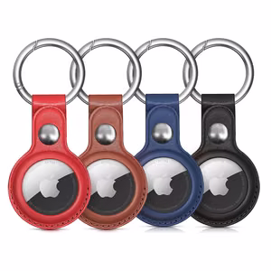 Apple AirTag PU-nahast ümbris - must, pruun, punane, sinine - 4 tk