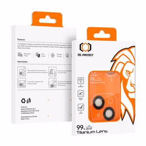 Tempered glass Tel Protect Titanium Lens 99% AR on camera for Iphone 14/14 Plus/16E/17E black (lens 2 pcs)