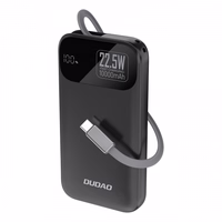 Akupank Dudao "K31" must 10000mAh 22.5W (PD) + sisseehitatud kaabel