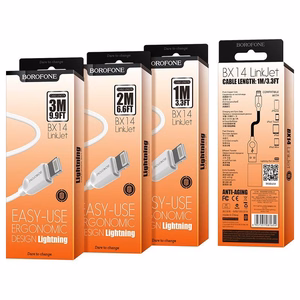 Borofone Cable BX14 LinkJet - USB to Lightning - 2,4A 3 metres white