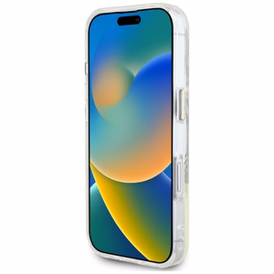 Guess IML Metal Colored Circle Classic Logo MagSafe iPhone 16 Ümbris - Roosa