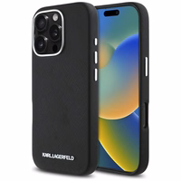 Karl Lagerfeld Saffiano Full Wrapped Elongated Metal Logo MagSafe iPhone 16 Pro Ümbris - must