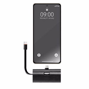 Powerbank Forcell F-Energy Power Plug F5K3 PD 20W 5000 mAh with built-in connector USB C black
