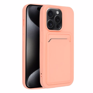 Ümbris jaoks iPhone 15 PRO Card Ümbris roosa