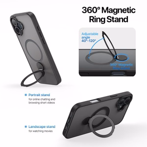Telefoni ümbris Dux Ducis Yind 360 Ring Stand Apple iPhone 16 Pro Max must