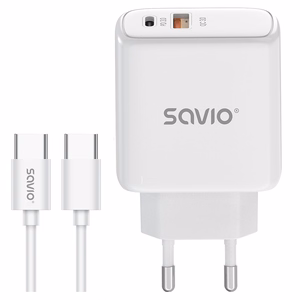 Savio LA-13 mobiilseadme laadija universaalne valge AC kiire laadimine