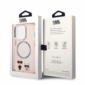 Karl Lagerfeld KLHMP14LHKCP iPhone 14 Pro 6.1" hardcase roosa/roosa Karl & Choupette Aluminum Magsafe