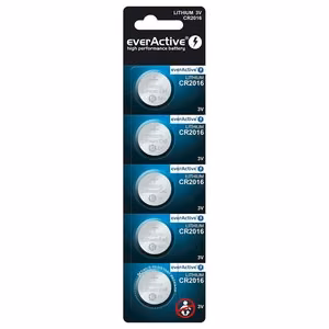 Liitium mini akud everActive CR2016 blisterpakend 5 tk.