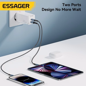 Laadija Essager Zhiqi GaN Helesinine 45W (PD / QC3.0)