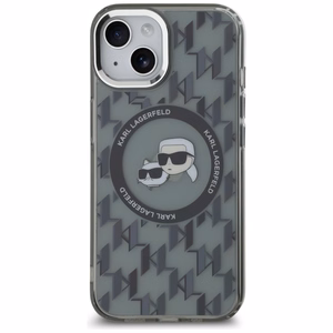Karl Lagerfeld IML Monogram Karl & Choupette Head MagSafe iPhone 15 Plus Ümbris - must