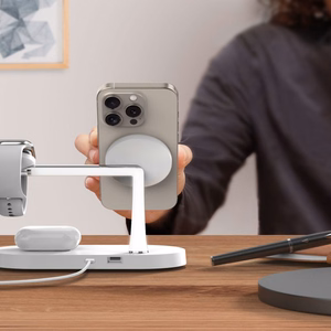 Tech-Protect A12 3in1 MagSafe Induktiivne Laadija jaoks Smartphone/Kõrvaklapid/Smartwatch - valge