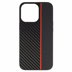 Tel Protect CARBON чехол для Iphone 13 Pro Max чёрный с красной полосой