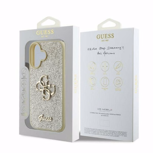 GUESS ümbris jaoks IPHONE 16 GUHCP16SHG4SGD (Fixed Glitter Big 4G) kuldne