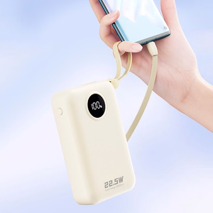 Dudao K14+ Powerbank 20000mAh 22.5W USB-C / USB-A / Built-in Lightning and USB-C Cables - valge