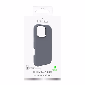 Силиконовый чехол Puro Icon Mag Pro MagSafe для iPhone 16 Pro - тёмно-серый