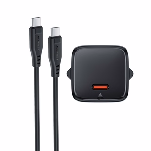 Laadija Acefast A118 30W GaN USB-C + USB-C USB-C-le kaabel 1.2m must