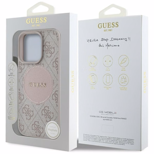 Guess 4G Circle Classic Logo MagSafe iPhone 16 Pro Ümbris - Roosa