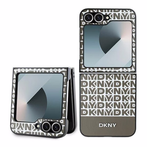 DKNY Repeat Pattern Bottom Stripe Ümbris jaoks Samsung Galaxy Z Flip 6 - Brown