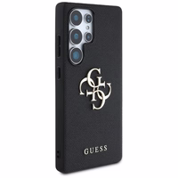 Guess Grained Big 4G Logo Small Classic Logo ümbris jaoks Samsung Galaxy S25 Ultra must