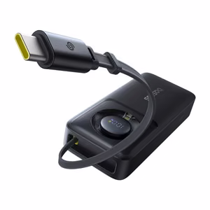 Baseus OS Free2Pull 10000 mAh 30W akupank integreeritud USB-C kaabliga, must