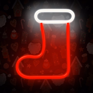 Neon LED CHRISTMAS SOCK valge punane FLNE23 Forever Light