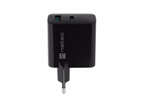 NATEC RIBERA GAN CHARGER 1x USB-A + 1x USB-C 45W must