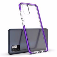 Spring Case läbipaistev TPU geelist kaitsekate värvilise raamiga Xiaomi Redmi Note 10 5G / Poco M3 Pro mustale