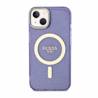Guess GUHMP14MHCMCGU iPhone 14 Plus 6.7" lilla/lilla hardcase Glitter kuldne MagSafe