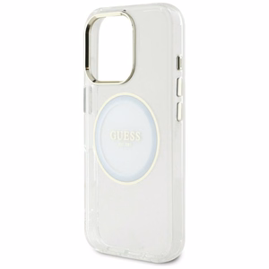 Guess IML Metal Colored Circle Classic Logo MagSafe ümbris jaoks iPhone 16 Pro Max - valge