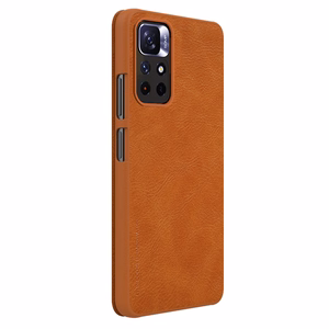 Чехол-книжка Nillkin Qin для Xiaomi Redmi Note 11T 5G / Note 11S 5G / Note 11 5G (China) / Poco M4 Pro 5G с защитой камеры коричневый