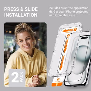 Crong EasyShield 2-Pack karastatud ekraanikaitseklaasid seadmele iPhone 16 / 15, 2 tk