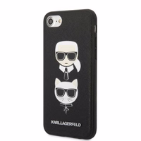Karl Lagerfeld KLHCI8SAKICKCBK iPhone 7/8 / SE 2020 / SE 2022 must/must hardcase Saffiano Karl&Choupette Head