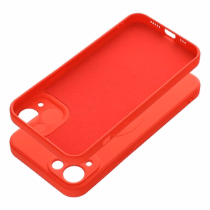 Чехол для iPhone 13 силиконовый Mag Cover совместимый с MagSafe красный