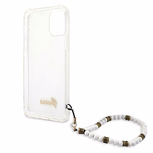 Guess GUHCP12LKPSWH iPhone 12 Pro Max 6.7" läbipaistev kõvakaaneline valge pärlmutter