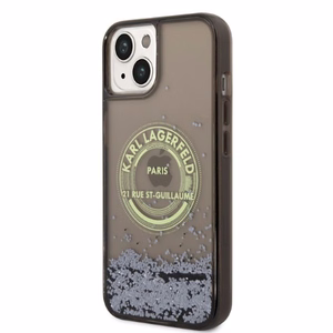 Karl Lagerfeld Liquid Glitter RSG ümbris jaoks iPhone 14 - must