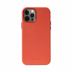 Crong Essential Cover Magnetic kunstnahast ümbris seadmele iPhone 12 / iPhone 12 Pro, MagSafe'iga, punane