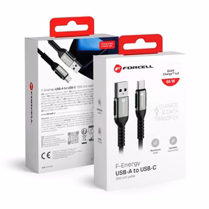 Kaabel USB A to USB C Forcell F-Energy QC4.0 3A 66W Cafule 3 m C256 must