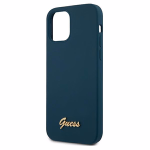 Guess GUHCP12LLSLMGBL iPhone 12 Pro Max 6.7" sinine/sinine kõvakaaneline metallist logo Script