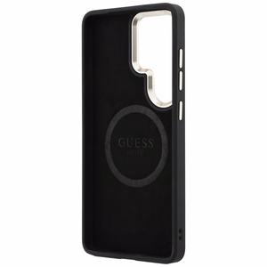 Guess Saffiano Peony Embossed Ring MagSafe ümbris Samsung Galaxy S26 Ultra must