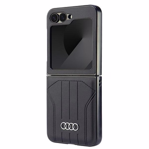 Чехол Audi из синтетической кожи MagSafe для Samsung Galaxy Z Flip 6 - чёрный