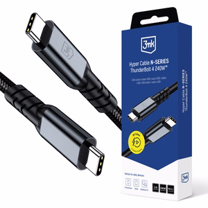 3mk Hyper Cable N-SERIES Thunderbolt 4 USB-C / USB-C 1m 48V/5A 40Gb/s 240W 8K60Hz - must