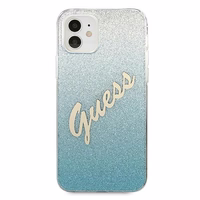 Guess GUHCP12SPCUGLSBL iPhone 12 mini 5.4" sinine/sinine kõvakaaneline Glitter Gradient Script korpus
