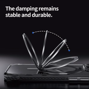 Rock Вращающаяся Подставка Crystal Series магнитная для Iphone 16 чёрная