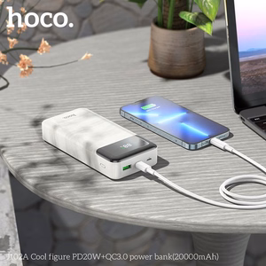 Powerbank Hoco 20000 mAh QC3.0 PD 3A 20W J102A valge
