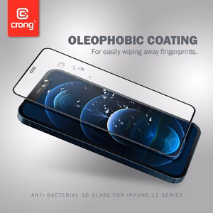 Crong 3D Armor Glass 9H karastatud ekraanikaitseklaas seadmele iPhone 12 Pro Max antibakteriaalse kaitsega, paigaldusraamiga