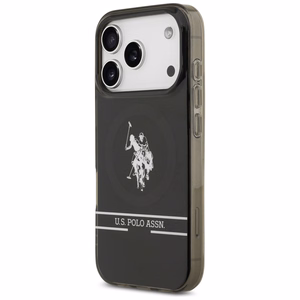 US Polo DH and Bottom Stripe Logo MagSafe Ümbris jaoks iPhone 17 Pro - Must