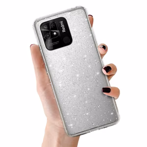 Crystal Glitter Ümbris jaoks Xiaomi Redmi 10C Hõbedane