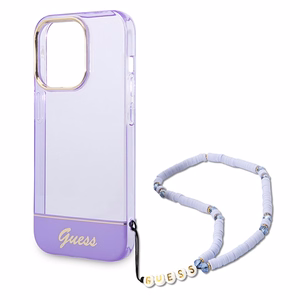Guess GUHCP14XHGCOHU iPhone 14 Pro Max 6.7" lilla/lilla hardcase Translucent Pearl Strap