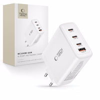 Tech-Protect NC100W-GAN laadija GaN 3x USB-C PD 100W / USB-A QC 3.0 - valge