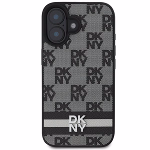 DKNY Checkered Pattern & Printed Stripes iPhone 16 Ümbris - Must